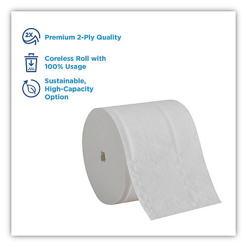 Angel Soft&reg; Coreless Toilet Paper, 2-Ply, 750 Sheets, 36 Rolls (19371CT)