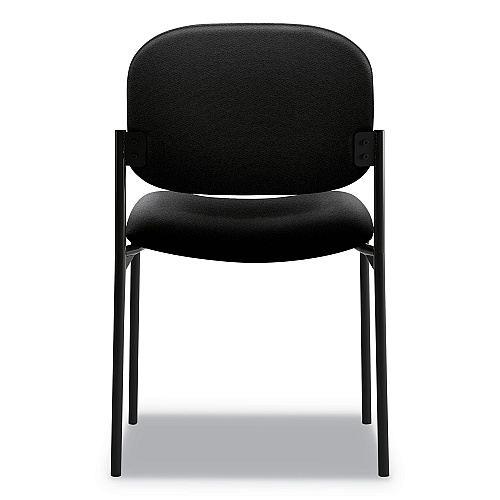 HON VL606 Stacking Guest Chair without Arms, Fabric Upholstery, 21.25" x 21" x 32.75", Black Seat, Black Back, Black Base (VL606VA10)