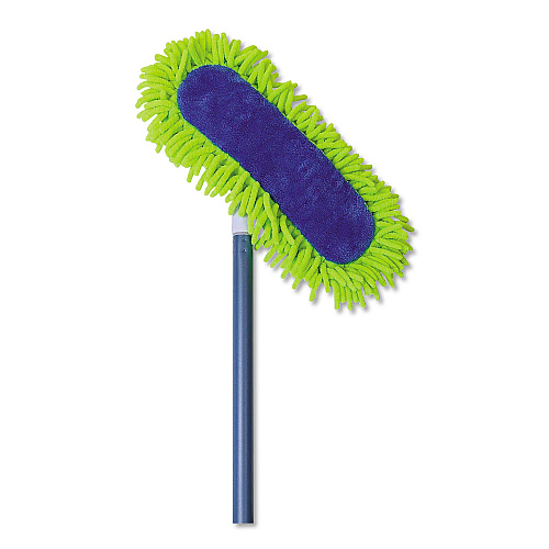 Quickie Microfiber Dust Mop, 48" Steel Handle, Blue (060)