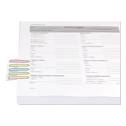 Universal Deluxe Pop-Up Page Flags, 0.5 x 1.75, Five Assorted Colors, 35 Flags/Dispenser, 5 Dispensers/Pack (UNV99015)