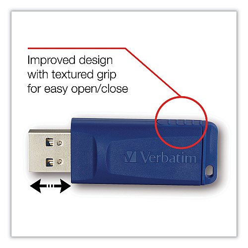 Verbatim Classic USB 2.0 Flash Drive, 4 GB, Blue (97087)