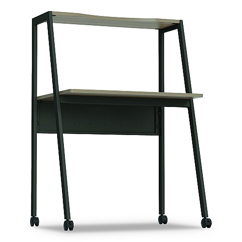 Linea Italia Kompass Flexible Home/Office Desk, 33" x 23.75" x 48", Natural Walnut (SH764NW)