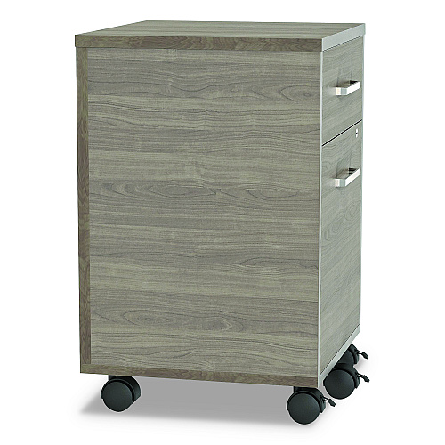 Linea Italia Urban Mobile File Pedestal, Left or Right, 2-Drawers: Box/File, Legal/A4, Natural Walnut, 16" x 15.25" x 23.75" (UR610NW)