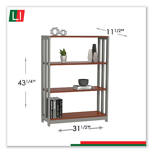 Linea Italia Trento Line Bookcase, Three-Shelf, 31.5w x 11.5d x 43.25h, Cherry (TR735CH)