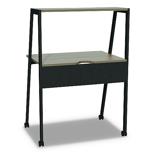 Linea Italia Kompass Flexible Home/Office Desk, 33" x 23.75" x 48", Natural Walnut (SH764NW)