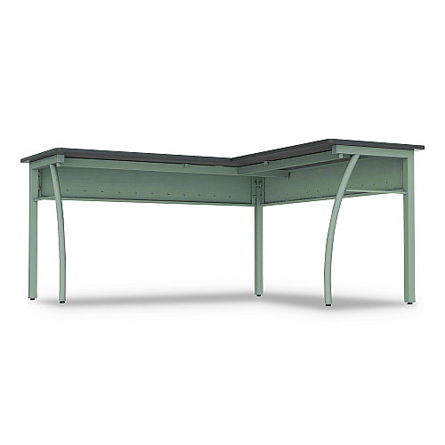 Linea Italia Trento Line L-Shaped Desk, 59.13" x 59.13" x 29.5", Mocha/Gray (TR737MOC)