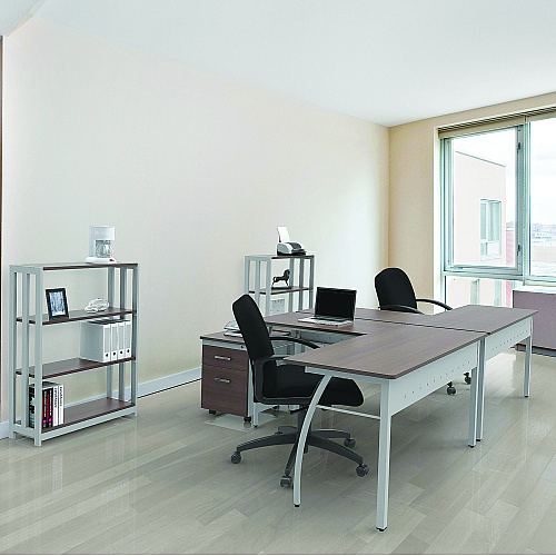 Linea Italia Trento Line Bookcase, Three-Shelf, 31.5w x 11.63d x 43.25h, Mocha (TR735MOC)