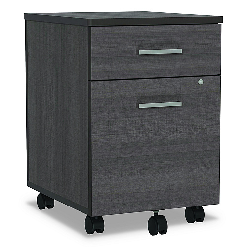 Linea Italia Trento Line Mobile Pedestal File, Left or Right, 2-Drawers: Box/File, Legal/Letter, Mocha, 16.5" x 19.75" x 23.63" (TR752MOC)