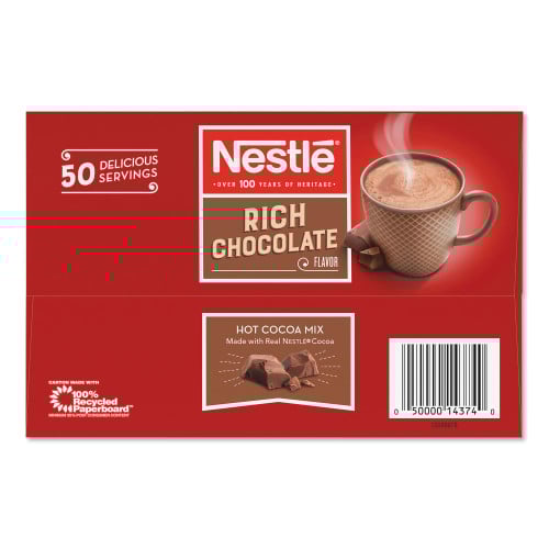 Nestle Hot Cocoa Mix, Rich Chocolate, .71oz, 50/Box (25485