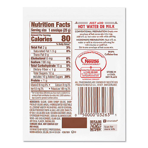 Nestle Hot Cocoa Mix, Rich Chocolate, .71oz, 50/Box (25485)