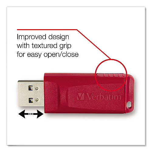 Verbatim Store 'n' Go USB Flash Drive, 16 GB, Assorted Colors, 3/Pack (99122)