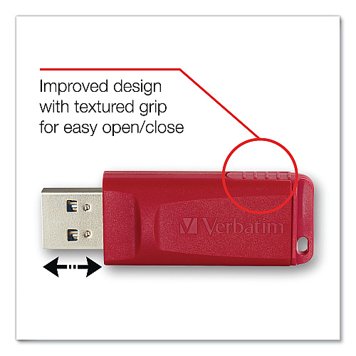 Verbatim Store 'n' Go USB Flash Drive, 32 GB, Red (96806)