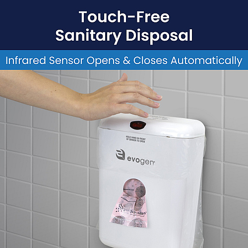 Evogen No-touch Combination Receptacle, White Abs, 9.04"x11.99"x5.04", 1 Each (EVNT-CWR)