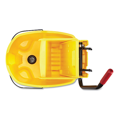 Rubbermaid WaveBrake 2.0 Bucket/Wringer Combos, 8.75 gal, Side Press with Drain, Yellow (2031764)
