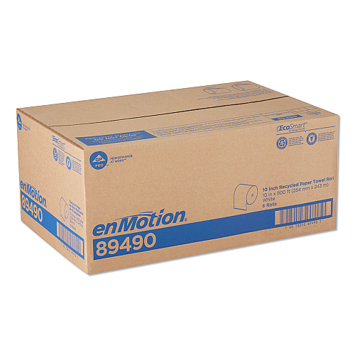 Georgia Pacific Professional EnMotion Paper Towel High Capacity Rolls, 1-Ply, 10" x 800 ft, White, 6 Rolls/Carton (89490)