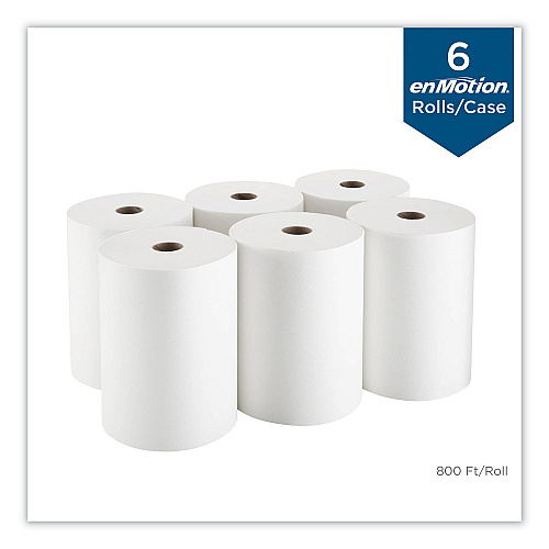 enMotion&reg; Paper Towel High Capacity Rolls, 1-Ply, 10" x 800 ft, White, 6 Rolls/Carton (89460)