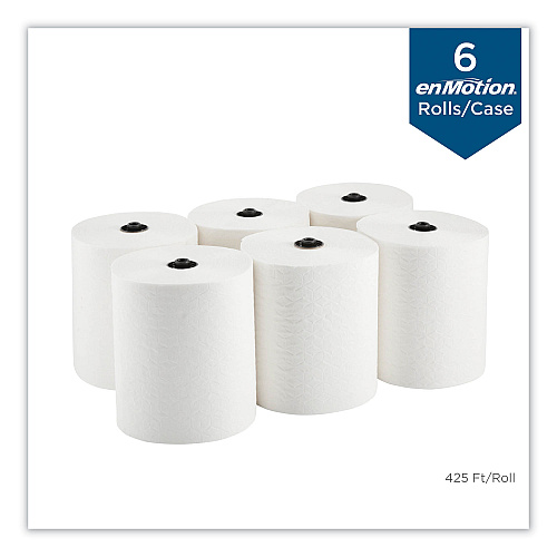 Georgia Pacific Professional EnMotion Paper Towels, 1-Ply, 8.25" x 420 ft, White, 6 Rolls/Carton (89410)