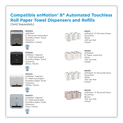 Pacific Blue&reg; Hardwound Towel Paper, White, 700-ft., 6 Rolls (89430)