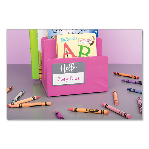 Avery Flexible Adhesive Name Badge Labels, "Hello", 3 3/8 x 2 1/3, Assorted, 120/PK (8722)