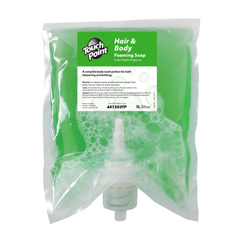 Touch Point Hair & Body Foaming Soap, 34 Fl Oz, 4 Pouches/case, Case Of 4 (441350TP)