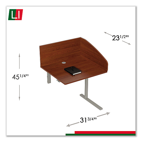 Linea Italia Study Carrell Add On, 1-Leg, 31.25 x 23.25 x 45.25, Cherry (SC802CH)