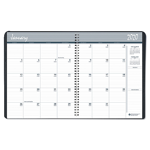 House of Doolittle Recycled Two Year Monthly Planner with Expense Logs, 8.75 x 6.88, Black Cover, 24-Month: Jan 2026 to Dec 2027 (268002)