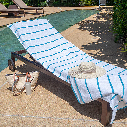 Las Rayas Chaise Cover 30x85 Blue - Pack Of 2 (CC-HS3085BL-2PK)