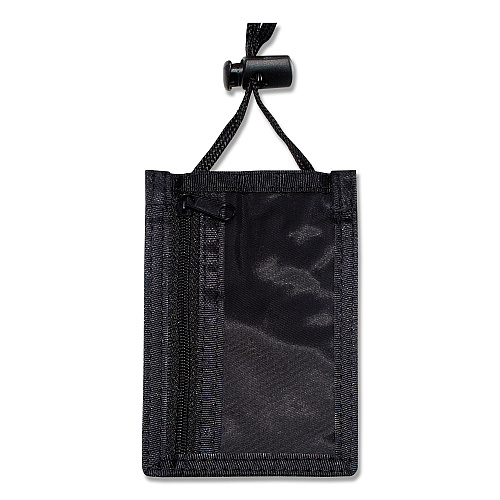 Advantus ID Badge Holders with Convention Neck Pouch, Vertical, Black/Clear 3.25" x 5" Holder, 2.38" x 3.5" Insert, 48" Cord, 12/Pack (75453)