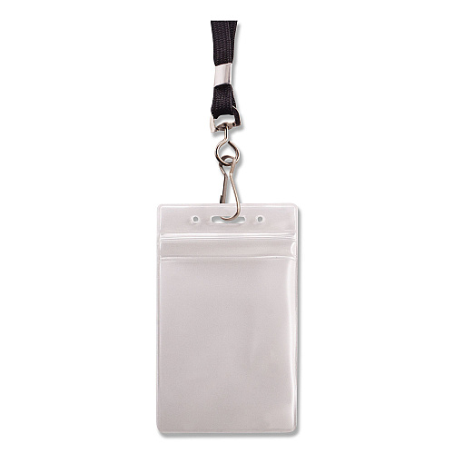 Advantus Resealable Badge Holders Combo Pack, 36" Lanyard, Vertical, Transparent Frost 3.68" x 5" Holder, 2.38" x 3.75" Insert, 20/PK (91131)