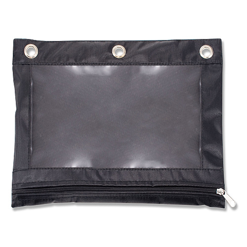 Advantus Binder Pencil Pouch, 10 x 7.38, Black/Clear (67024)