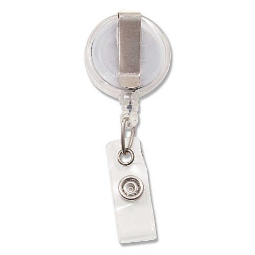 Advantus Translucent Retractable ID Card Reel, 30" Extension, Clear, 12/Pack (75473)