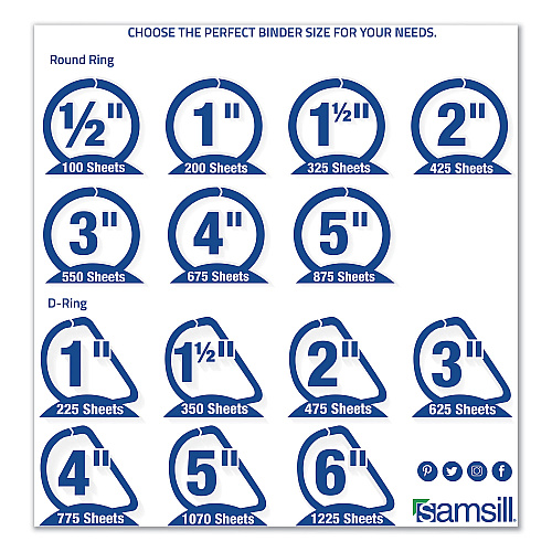 Samsill Earth's Choice Plant-Based D-Ring View Binder, 3 Rings, 2" Capacity, 11 x 8.5, White (16967)