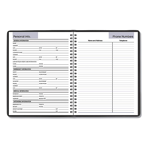 AT-A-GLANCE DayMinder Monthly Planner with Notes Column, Ruled Blocks, 8.75 x 7, Black Cover, 12-Month (Jan to Dec): 2026 (G40000)