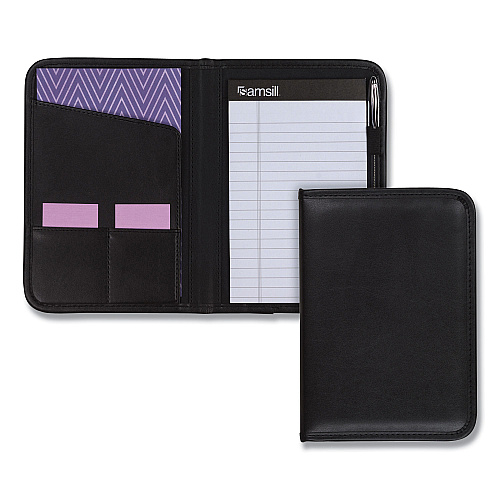Samsill Professional Padfolio, 3/4w x 9 1/4h, Open Style, Black (70811)