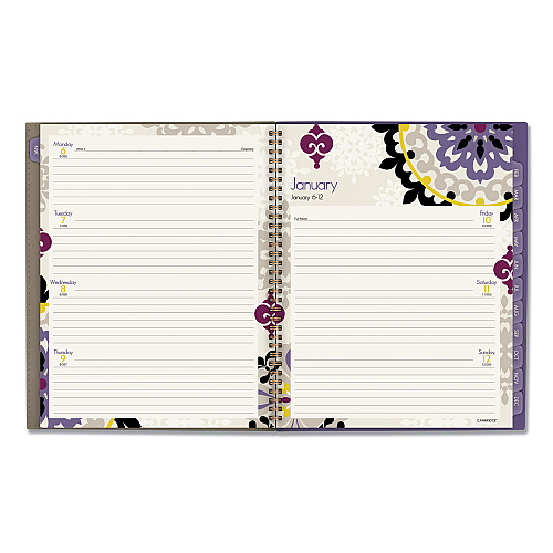 Cambridge Vienna Weekly/Monthly Appointment Book, Geometric Artwork, 11 x 8.5, Purple/Tan Cover, 12-Month (Jan to Dec): 2026 (122905)
