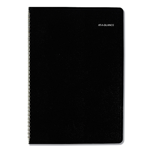 AT-A-GLANCE DayMinder Monthly Planner, Ruled Blocks, 12" x 8", Black Cover, 14-Month: Dec 2025 to Jan 2027 (G47000)