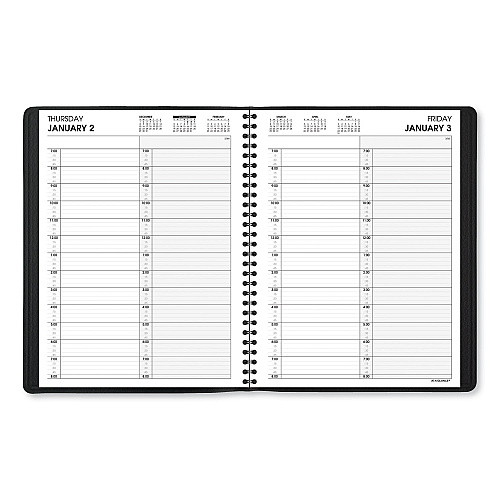 AT-A-GLANCE Two-Person Group Daily Appointment Book, 11 x 8, Black Cover, 12-Month (Jan to Dec): 2026 (7022205)