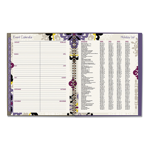 Cambridge Vienna Weekly/Monthly Appointment Book, Geometric Artwork, 11 x 8.5, Purple/Tan Cover, 12-Month (Jan to Dec): 2026 (122905)