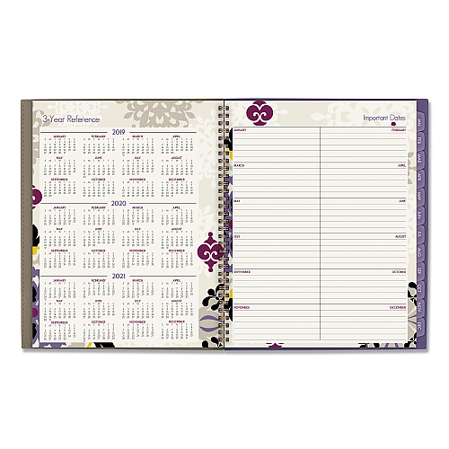 Cambridge Vienna Weekly/Monthly Appointment Book, Geometric Artwork, 11 x 8.5, Purple/Tan Cover, 12-Month (Jan to Dec): 2026 (122905)