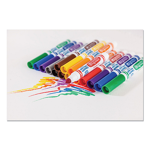 Crayola Ultra-Clean Washable Markers, Broad Bullet Tip, Assorted Colors, 8/Pack (587808)