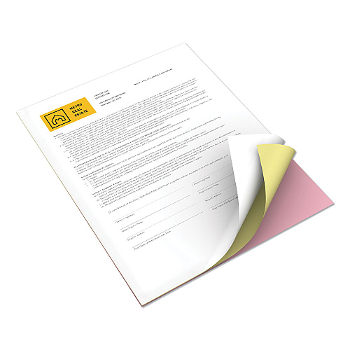 Xerox Revolution Carbonless 3-Part Paper, 8.5 x 11, White/Canary/Pink, 5,000/Carton (3R12425)