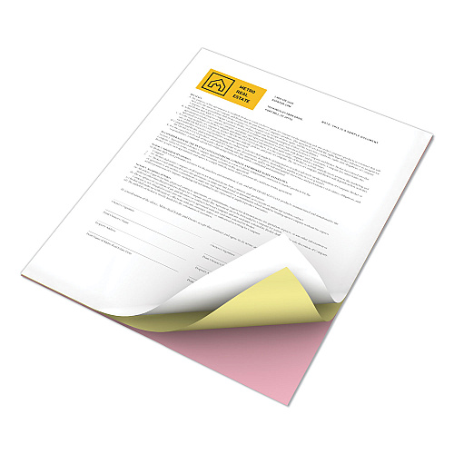 Xerox Revolution Carbonless 3-Part Paper, 8.5 x 11, White/Canary/Pink, 5,000/Carton (3R12425)
