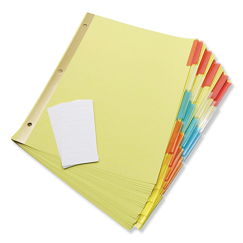 Universal Deluxe Extended Insertable Tab Indexes, 5-Tab, 11 x 8.5, Buff, Assorted Tabs, 6 Sets (UNV21874)