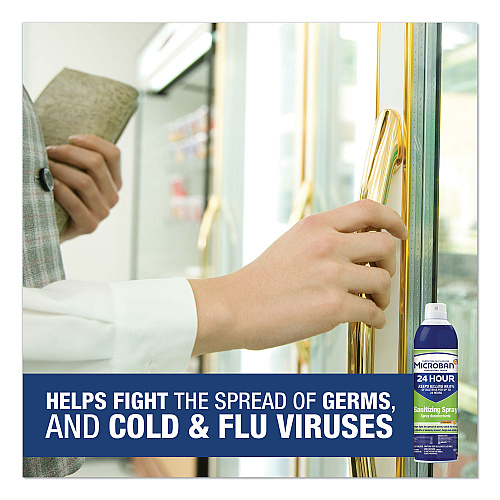 Microban 24-Hour Disinfectant Sanitizing Spray, Citrus, 15 oz Aerosol Spray, 6/Carton (30130)