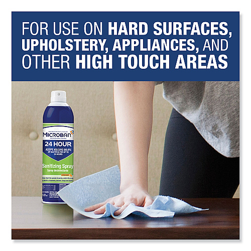 Microban 24-Hour Disinfectant Sanitizing Spray, Citrus, 15 oz Aerosol Spray, 6/Carton (30130)