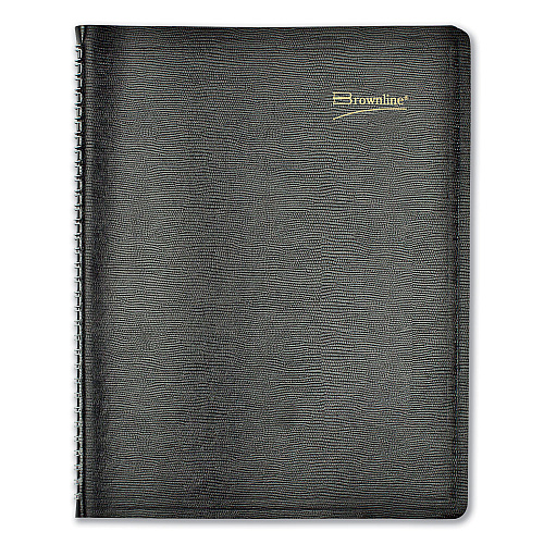 Brownline Essential Collection Weekly Appointment Book in Columnar Format, 11 x 8.5, Black Cover, 12-Month (Jan to Dec): 2026 (CB950BLK)