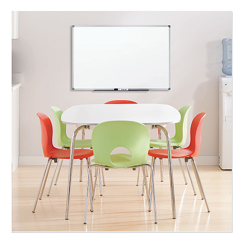 Mead Dry Erase Board with Aluminum Frame, 72 x 48, Melamine White Surface, Silver Aluminum Frame (85358)