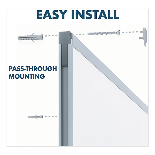 Mead Dry Erase Board with Aluminum Frame, 36 x 24, Melamine White Surface, Silver Aluminum Frame (85356)