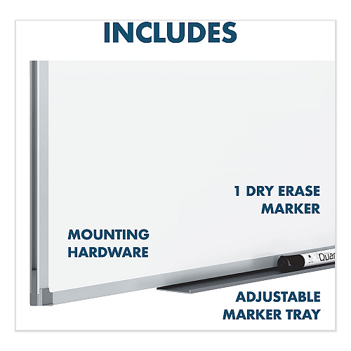 Mead Dry Erase Board with Aluminum Frame, 36 x 24, Melamine White Surface, Silver Aluminum Frame (85356)