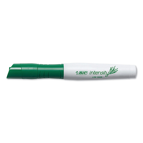 BIC Intensity Low Odor Chisel Tip Dry Erase Marker, Broad Chisel Tip, Green, Dozen Chisel Marker Point - Green Ink - 1 Dozen (GDEM11GN)